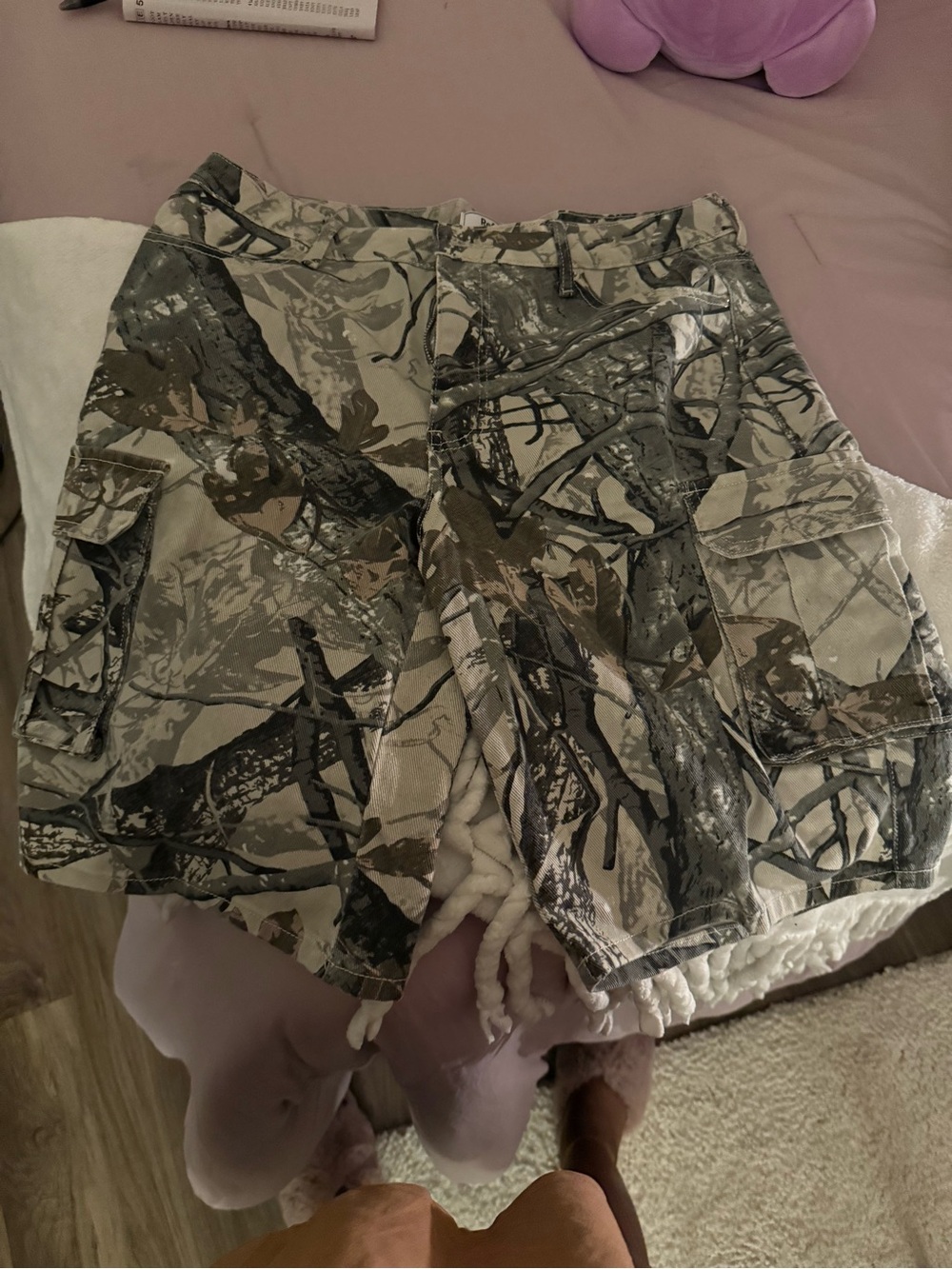 Camouflage Cargo Women’s Shorts - Green Camo